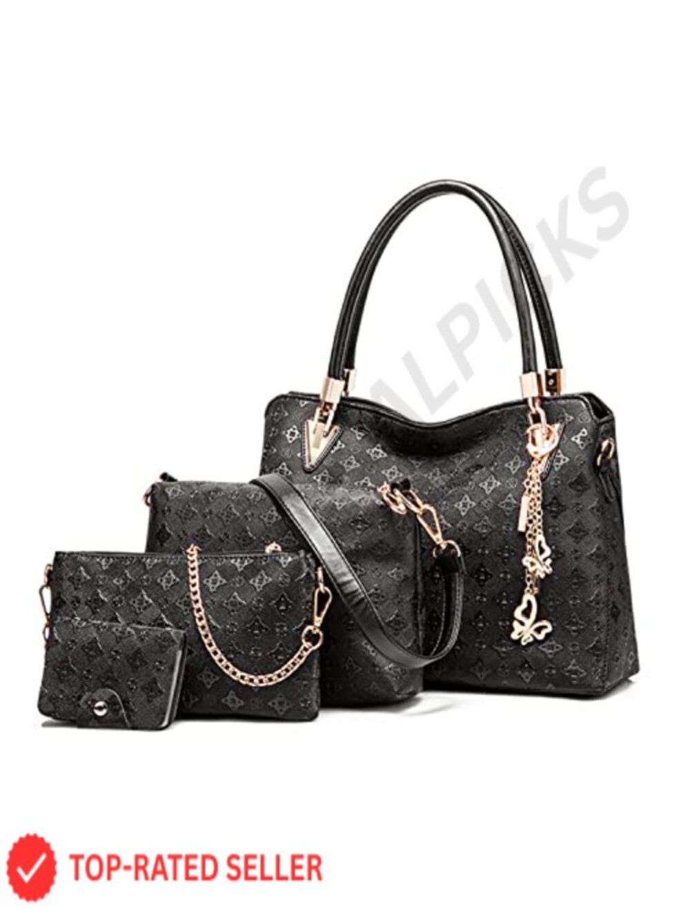 Women 4pc Handbag Purse Set PU Leather Tote Crossbody Wallet Cardholder